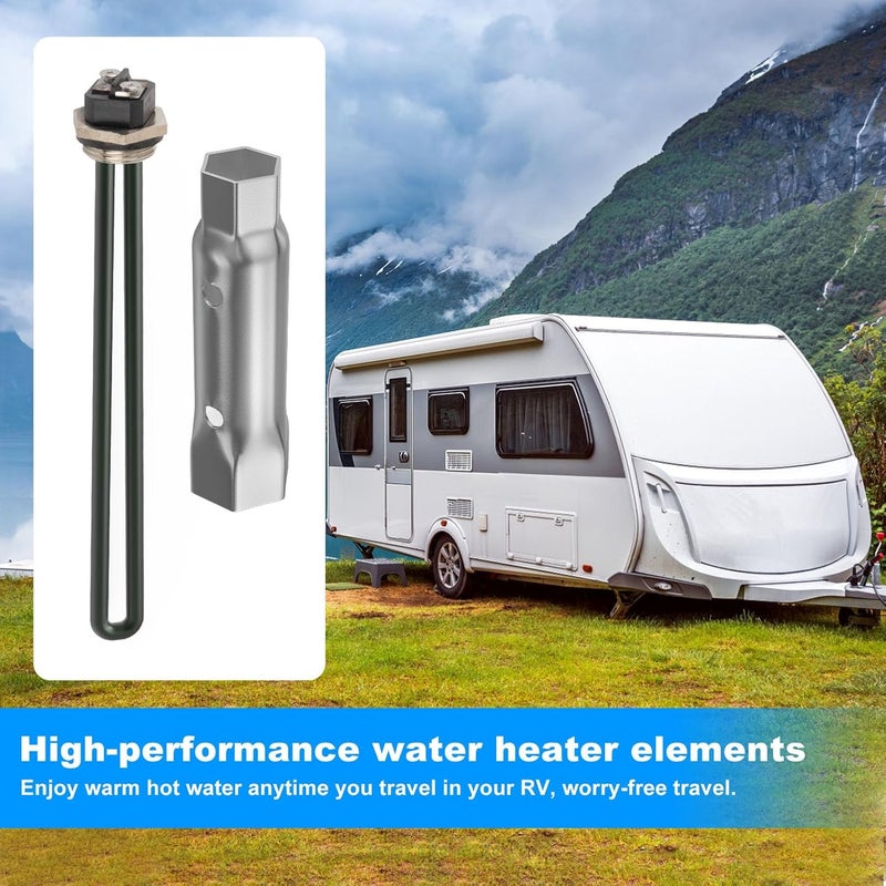 JIOTAR 𝗡𝗲𝘄 𝙐𝙥𝙜𝙧𝙖𝙙𝙚𝙙 RV Water Heater Element 520900 Replacement Suburban SW6DE SW10DE SW12DE 520789 FOR Suburban RV Water Heater Parts SW Series Electric Water Heater-120V 1440W,With 09883 Wrench - Image 4
